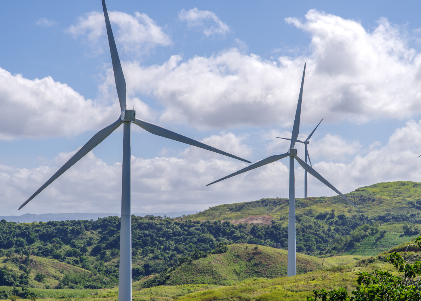 Wind turbines in the hills