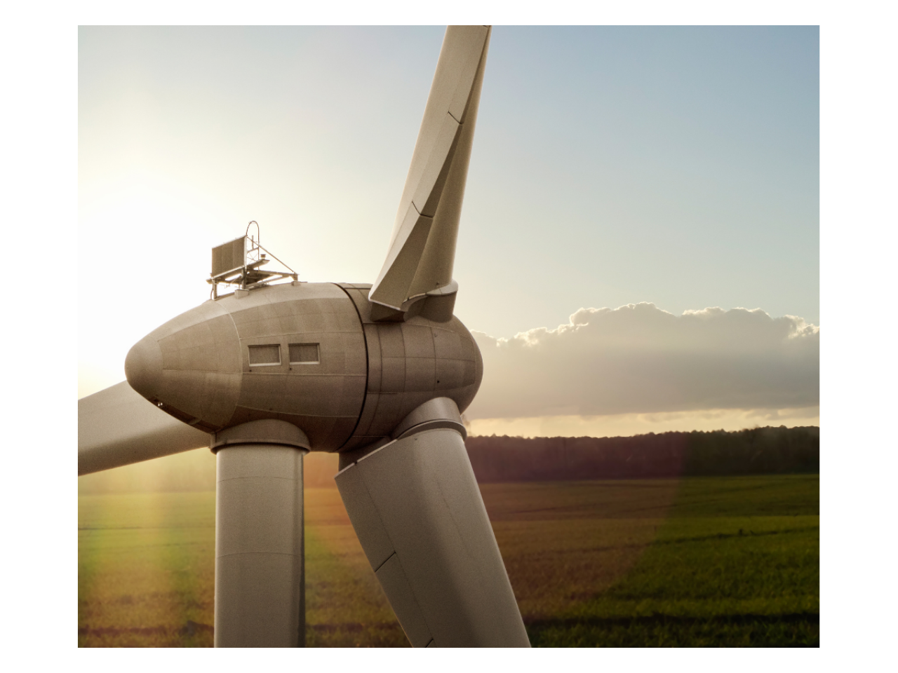 A wind turbine close up