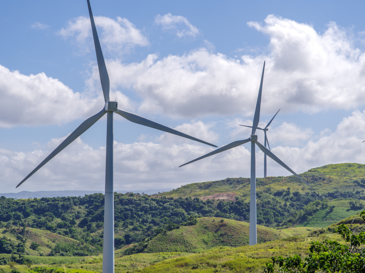 Wind turbines in the hills