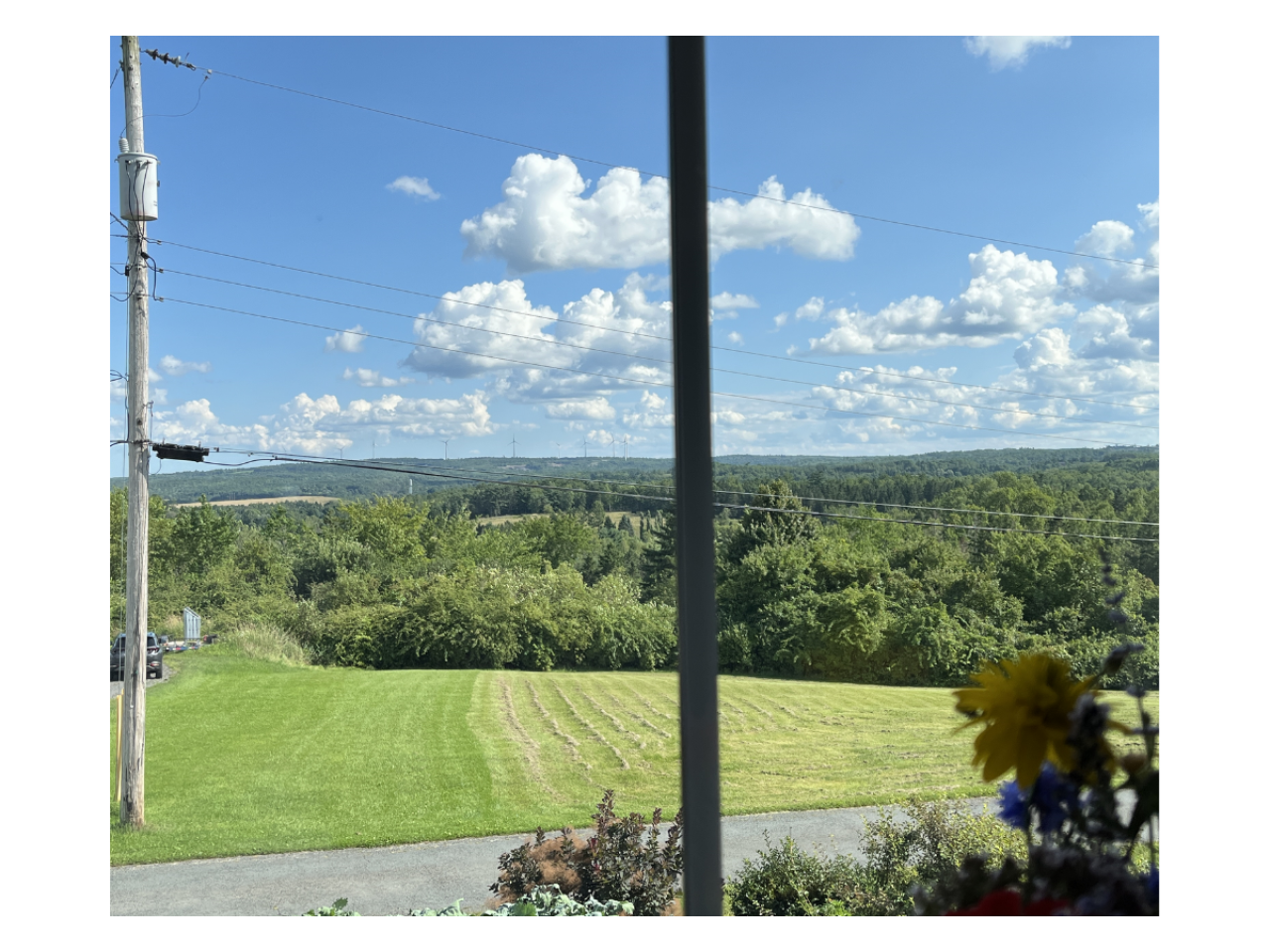 View from a home of a wind farm in Windsor, Nova Scotia