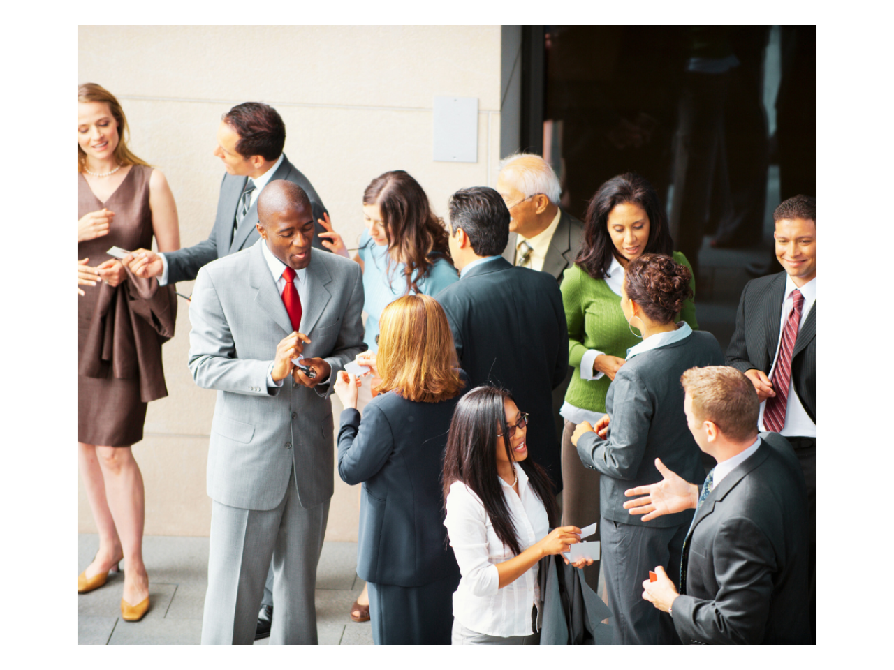 Stock image of forum participants mingling