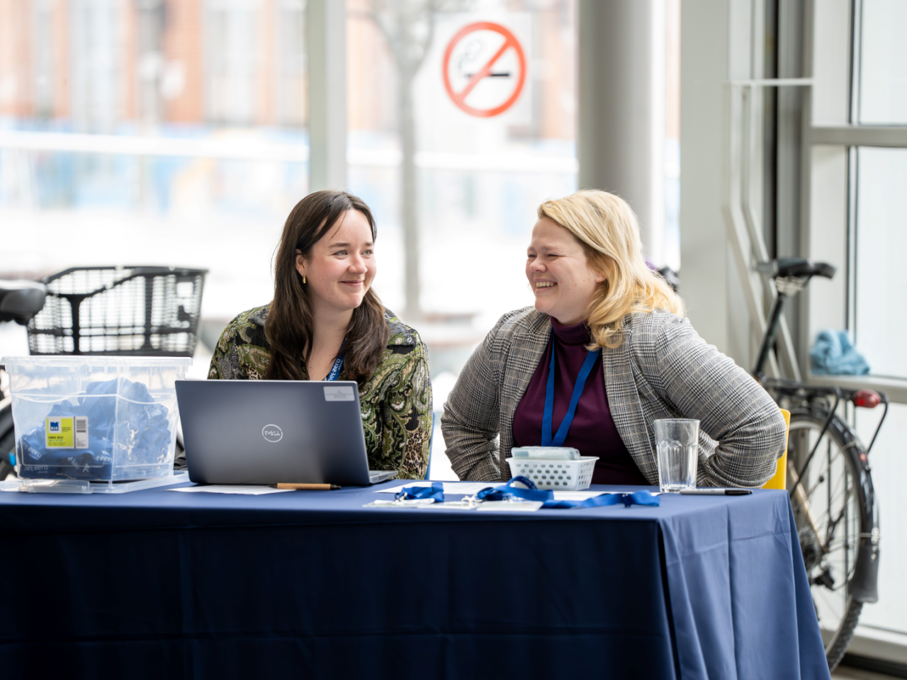 Staff are ready at the registration desk
